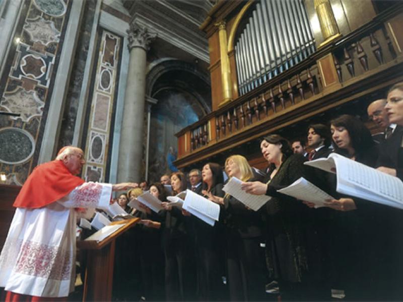 Il Maestro Domenico Bartolucci, Direttore emerito del Coro della Capella Sistina e dell'Accademia Nazionale Santa Cecilia